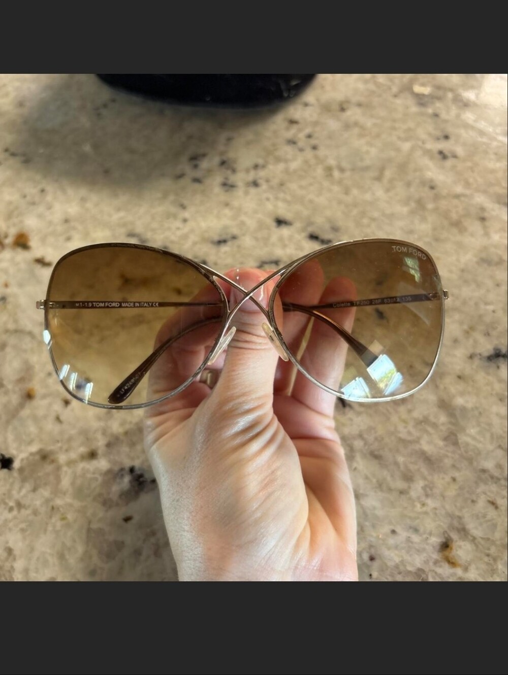 Tom Ford Colette Butterfly SunglassesShiny Rose Gold with Gradient Brown lenses - Picture 2 of 6